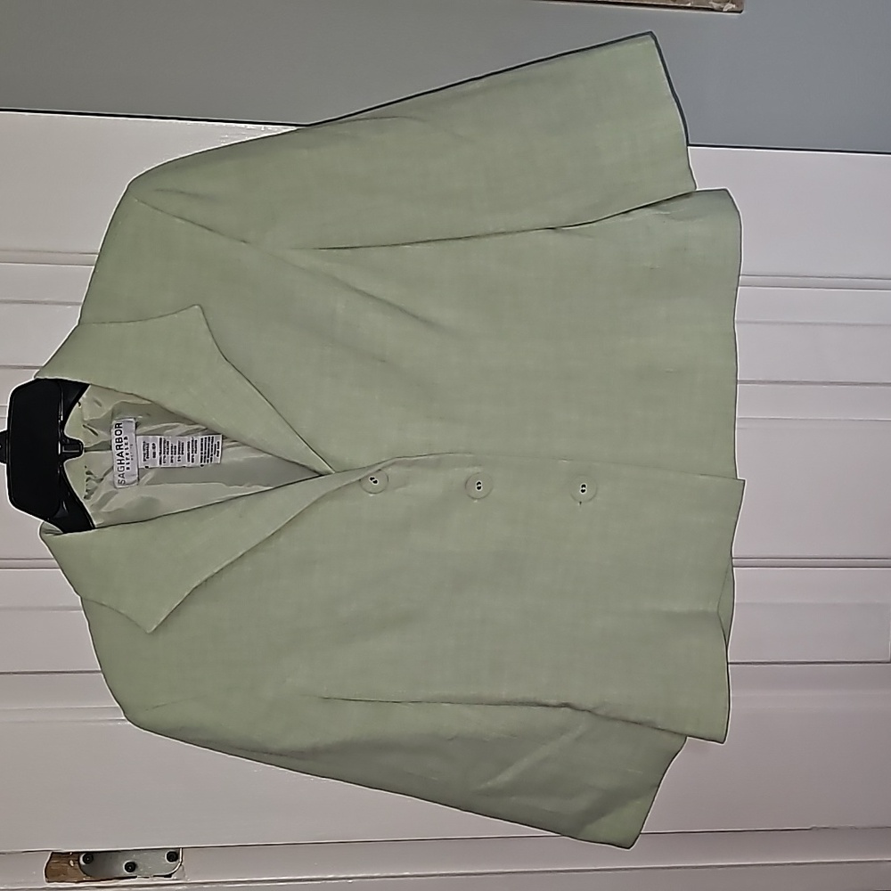 Sag Harbor Light Green Jacket Woman's Size 10P - Picture 3 of 12